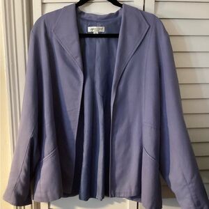 Coldwater Creek Women’s Blazer Silk & Cotton w Lining Gray-Blue Size 16